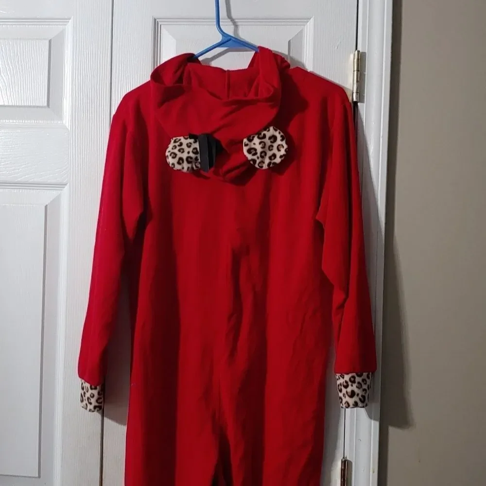 Disney Minnie Mouse Hoodie Leopard One Piece Pajama Onsie SZ M - Picture 8 of 9
